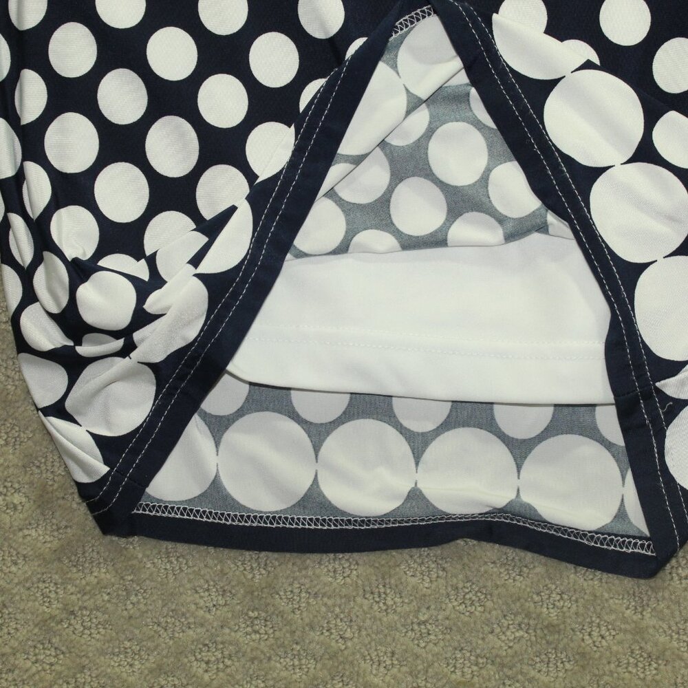 Joseph Ribkoff Women's 8 Navy Blue White Polka Dot Sleeveless Dress - Picture 3 of 6